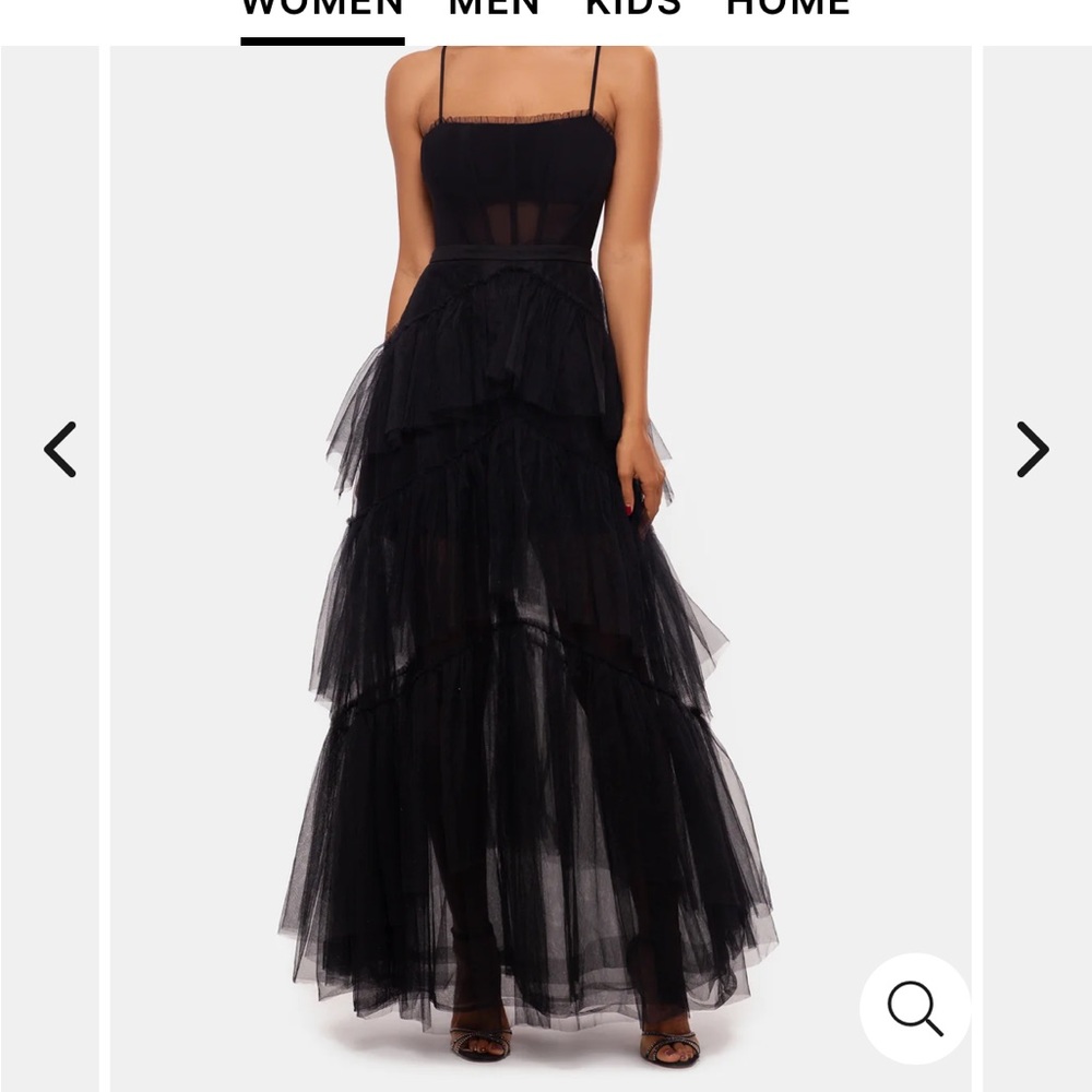 COPY - Betsy & Adam Black corset gown ruffles
